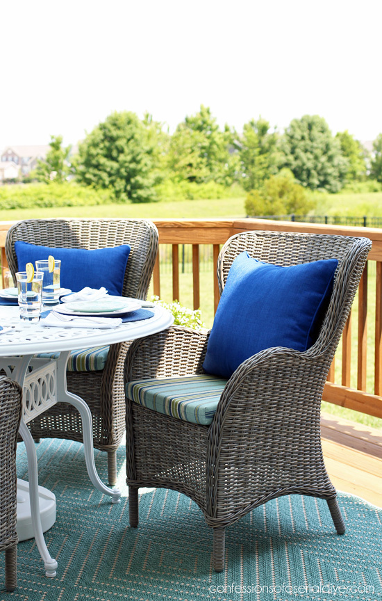 Outdoor wicker chairs from Pier One.