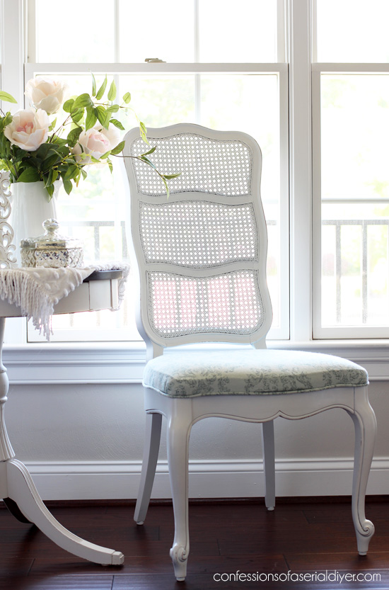 Cane Backed Chair Makeover With Spray, How To Repaint A Cane Chair