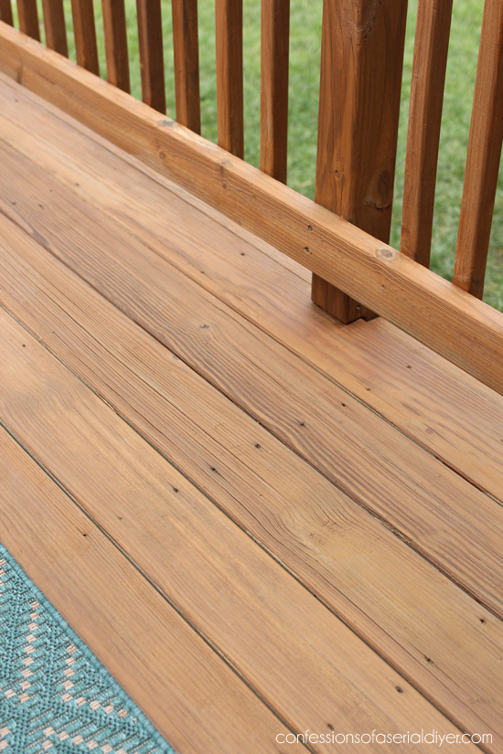 Staining the deck with Thompson's Waterseal.