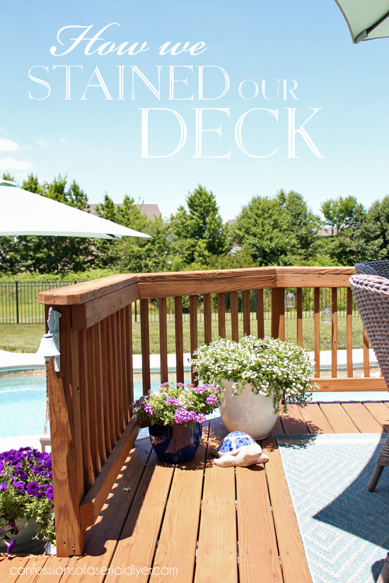 How we stained our old weathered deck.