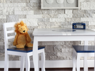 Whale themed Kid's Table and Chairs Makeover