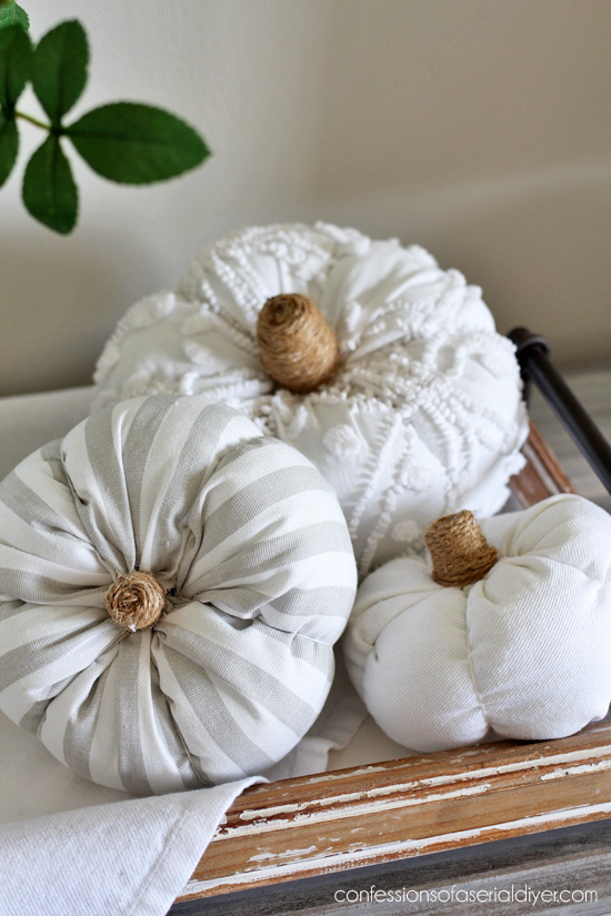 DIY fabric pumpkins