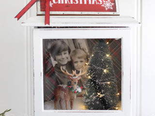 Holiday shadow box made from an old clock.