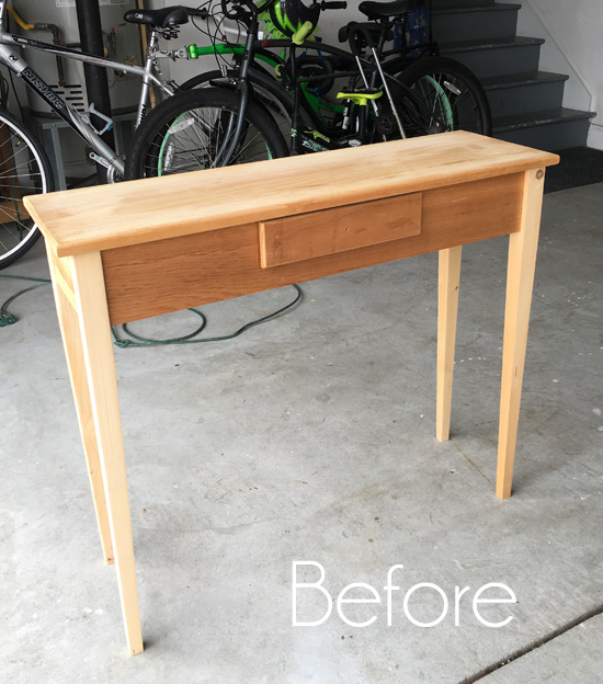 How To Paint Unfinished Wood Furniture, Bare Wood Console Table