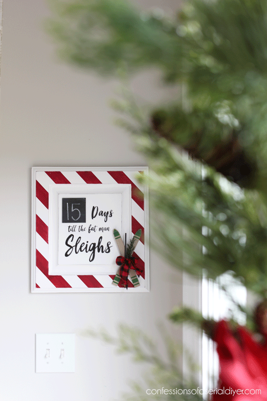 Turn an old cabinet door into this whimsical Christmas Countdown!