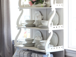 Painted shelving unit from convessionsofaserialdiyer.com