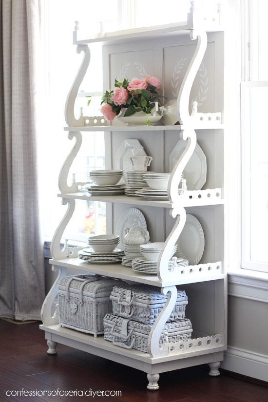 Painted shelving unit from convessionsofaserialdiyer.com