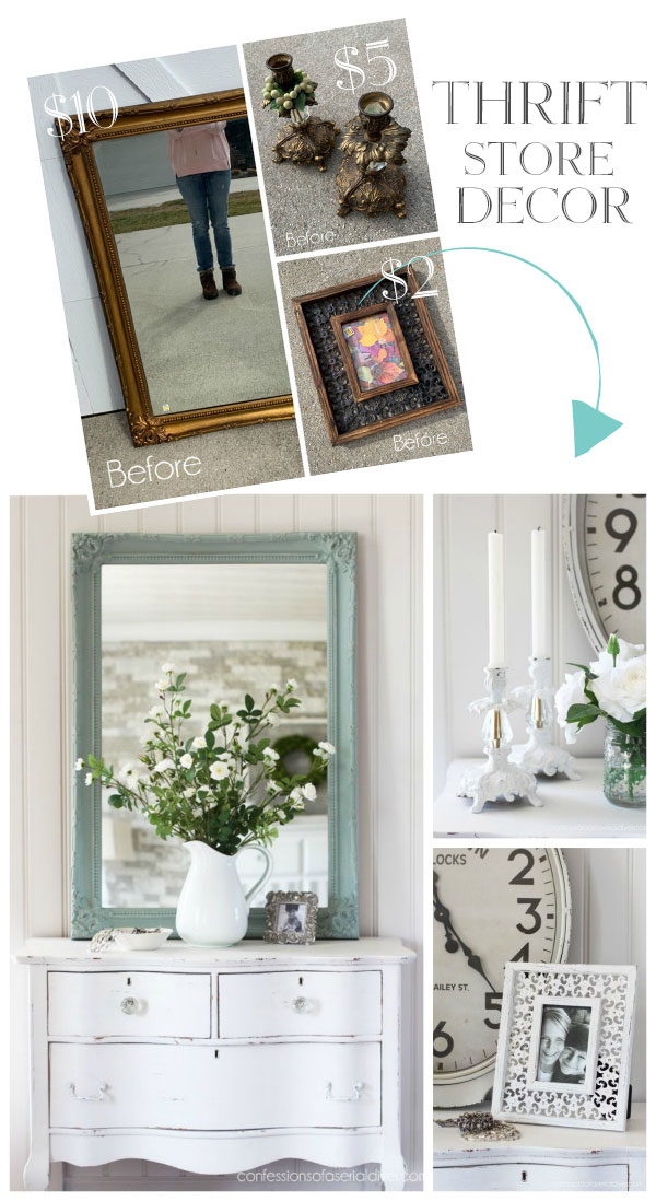 Thrift Store finds painted make beautiful new decor! 