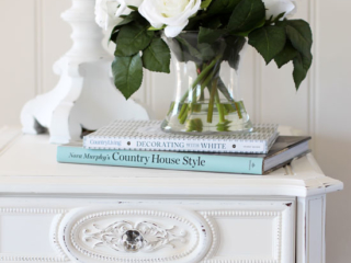 White chalk painted end table