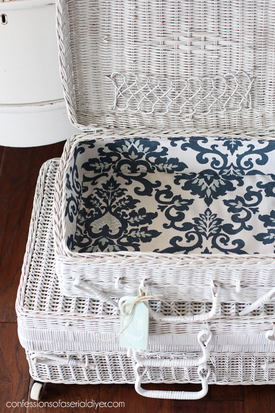 How to line a basket with fabric.