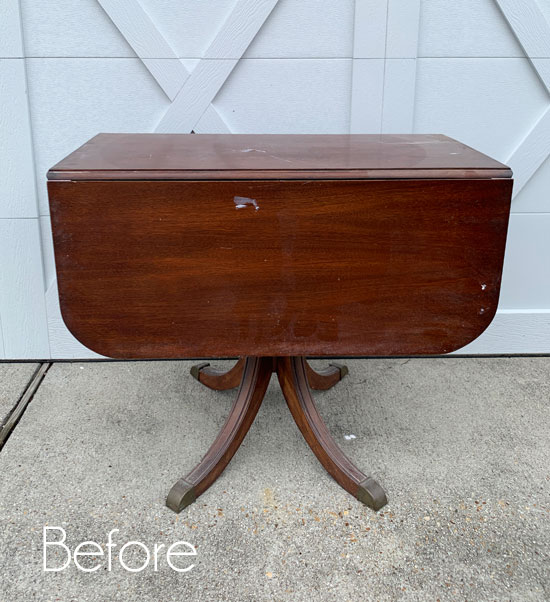 Drop Leaf Table Makeover and How to Apply Sealer with a Sponge
