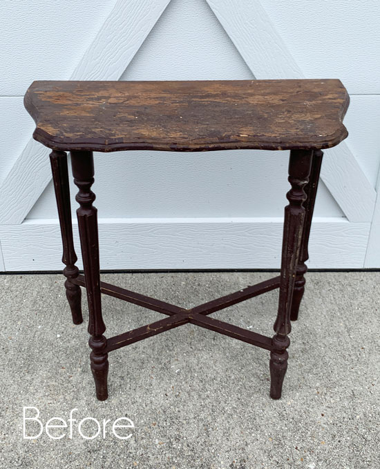 Grandma’s-Antique-Side-Table-Before