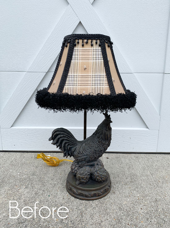 $6 Rooster Lamp Makeover
