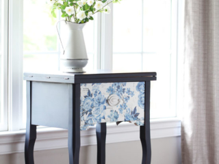 Navy Sewing Table Makeover