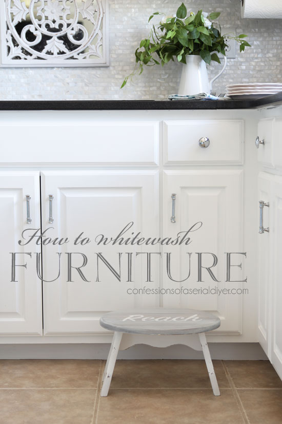 How to whitewash furniture from confessionsofaserialdiyer.com
