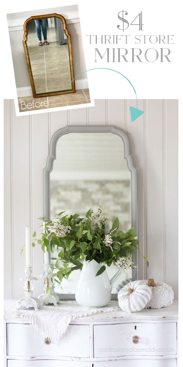 Mirror painted in Dixie Belle's Driftwood 