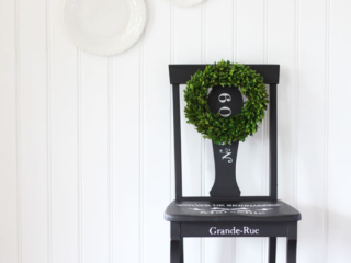 $10 Yard Sale Chair Painted in Dixie Belle's Caviar