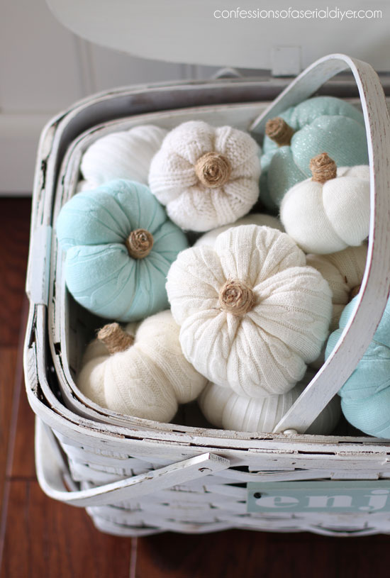 How to make sweater pumpkins from sleeves