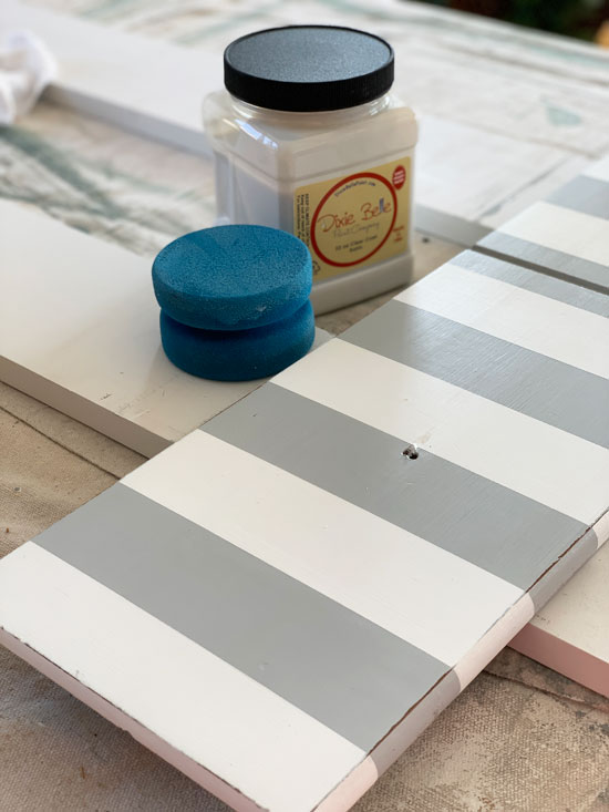 Clear Coat in Satin by Dixie Belle is my favorite way to seal painted projects.