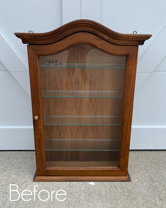 $10 Glass Cabinet Makeover