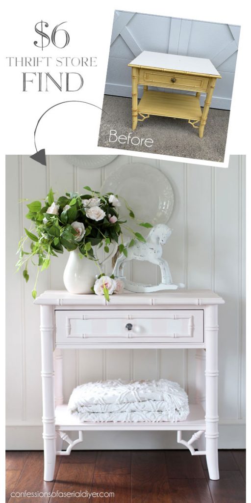 $6 Thrift Store Night Table Makeover | Confessions of a Serial Do-it ...