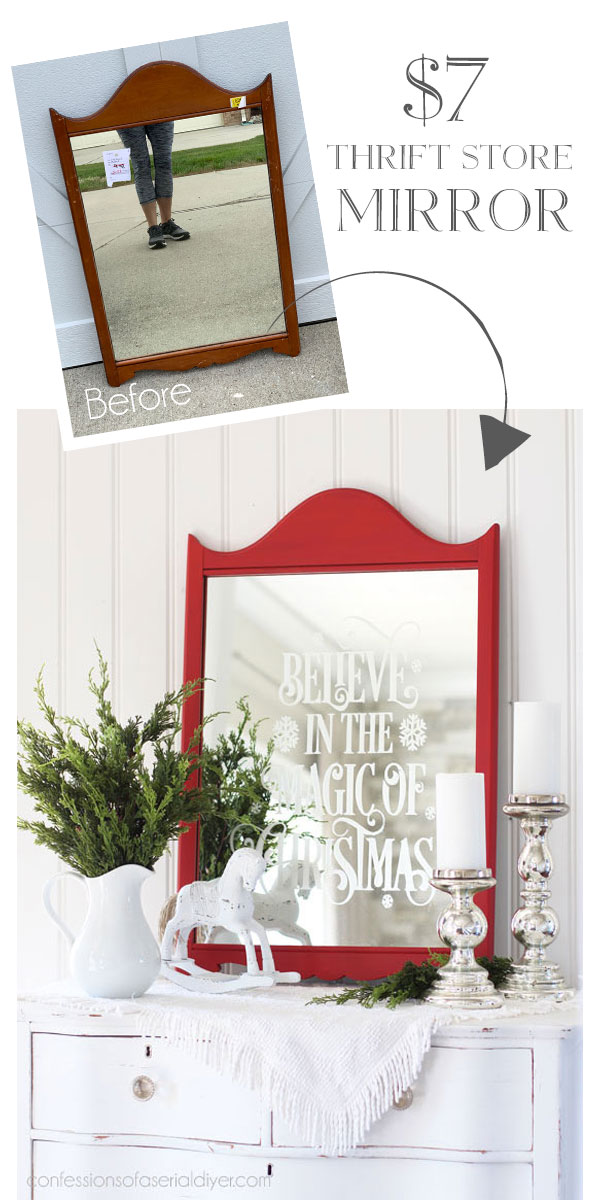 DIY Faux Etched Christmas Mirror from confessionsofaserialdiyer.com