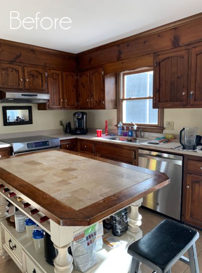 Pine Kitchen Before and After