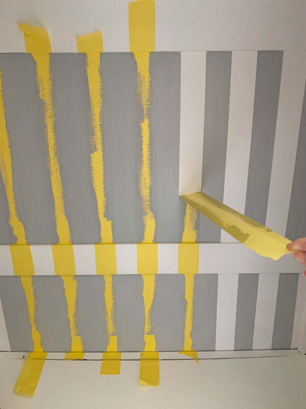 Frogtape for delicate surfaces is awesome for adding stripes to your project!