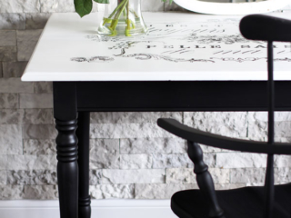 Painted Windsor Chair and Table with Transfer