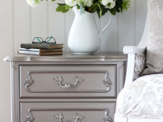Thrift Store night table painted in Dixie Belle Steel Magnolia