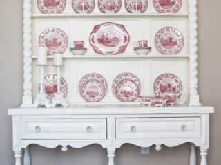 Painted Farmhouse Hutch in Buttercream
