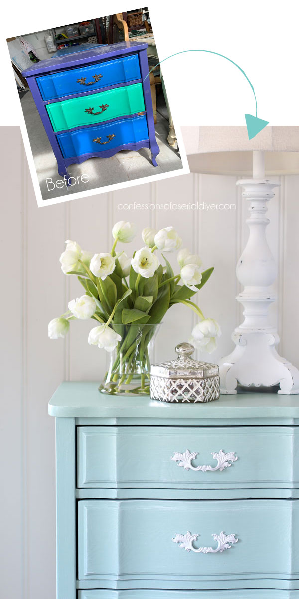 Nightstand painted in Sea Glass by Dixie Belle
