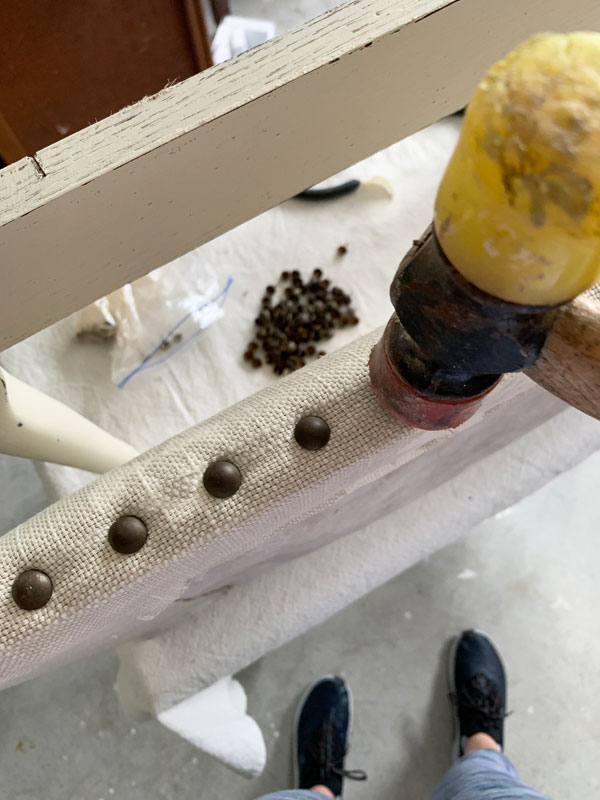 Adding nail heads to a bench