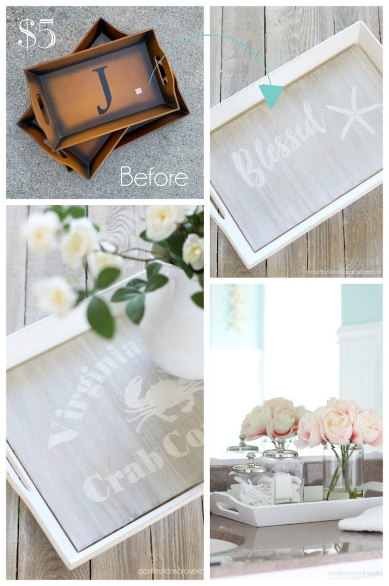 $5 Thrift Store Trio of Trays Makeover | Confessions of a Serial Do-it ...