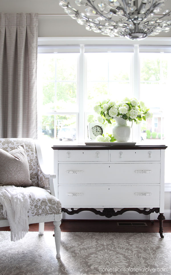 White painted antique dresser