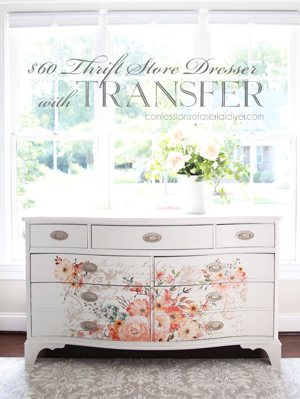Dresser with Rose Celebration Transfer