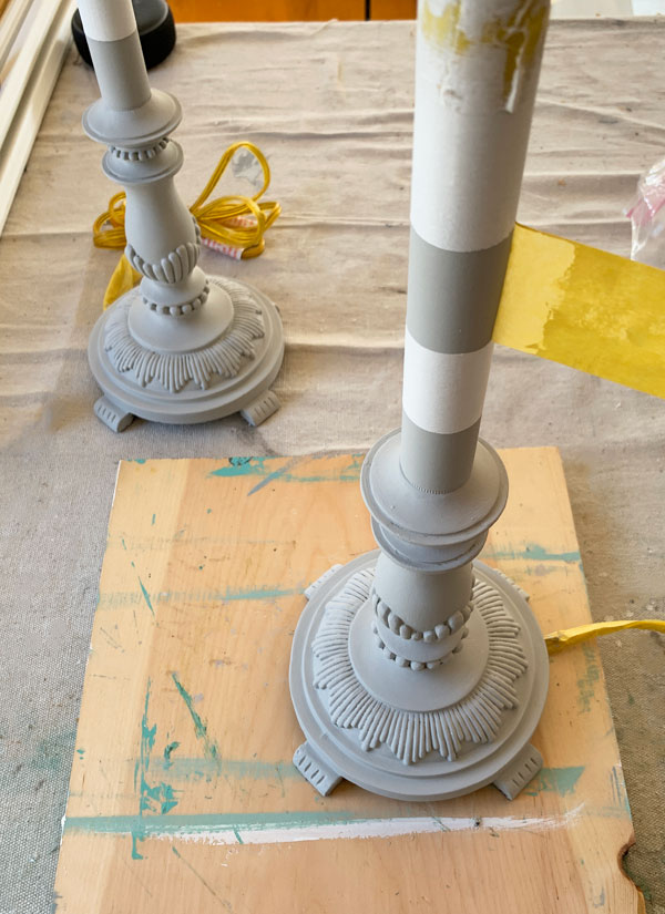 Adding stripes to tall buffet lamps