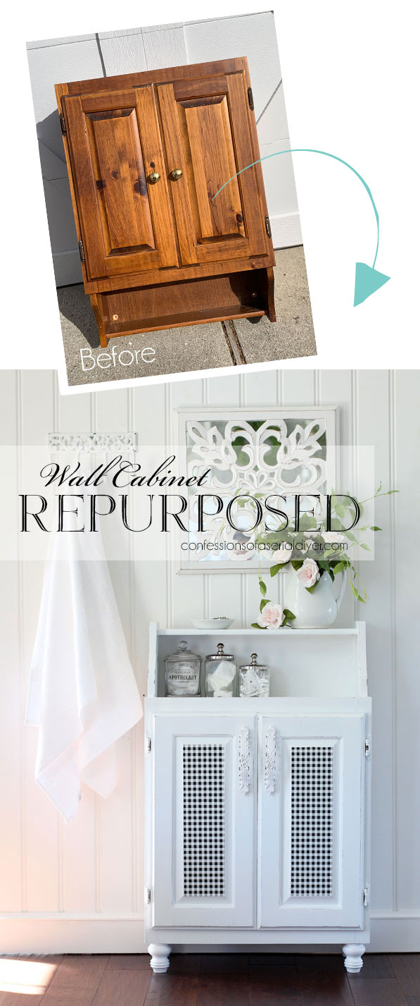 Turn a wall cabinet into a free standing cabinet by adding feet!
