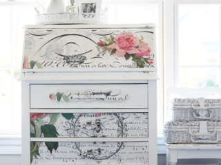 How to add decoupage paper to furniture