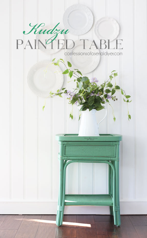 Side table painted in Kudzu by Dixie Belle