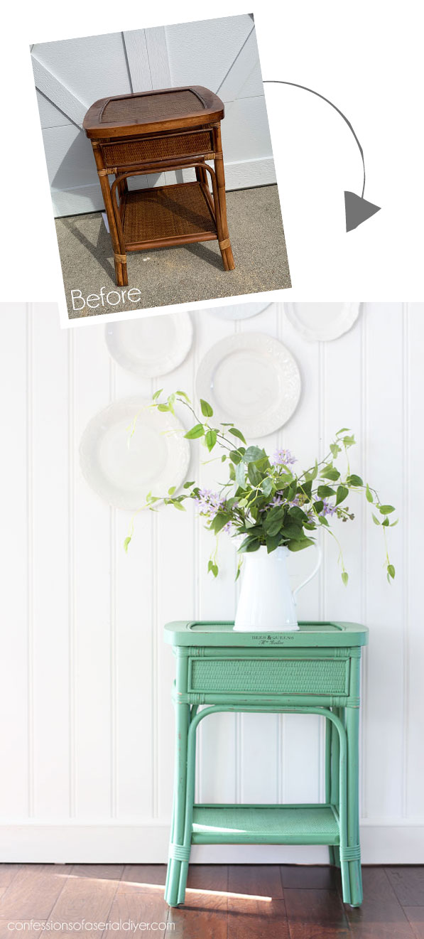 Side table painted in Kudzu by Dixie Belle