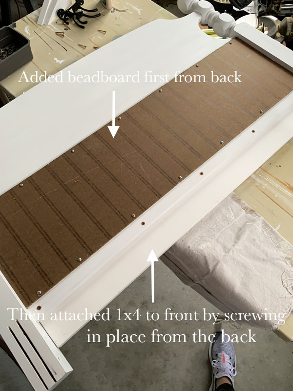 How to turn a headboard into an awesome shelf