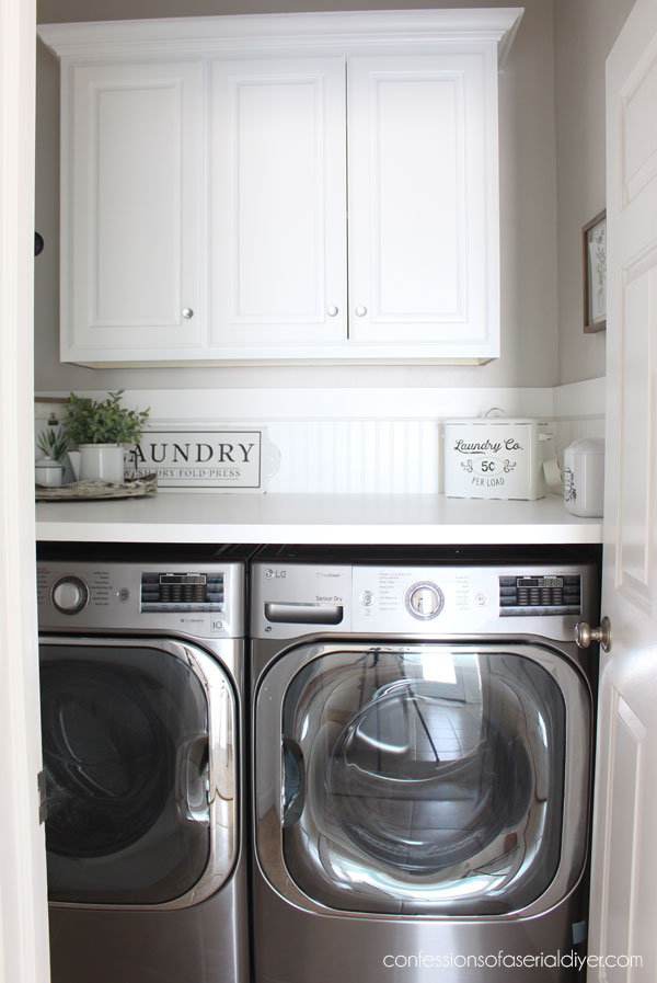 Laundry room makeover with new counter.
