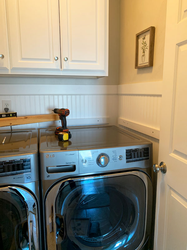 How to add a folding counter over your front loading washer and dryer.