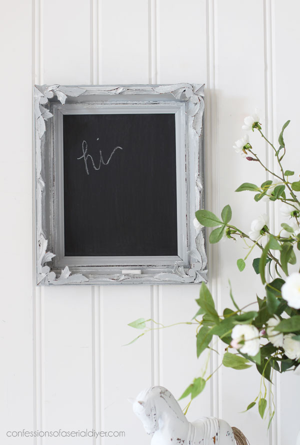 Turn a frame into a mini chalkboard