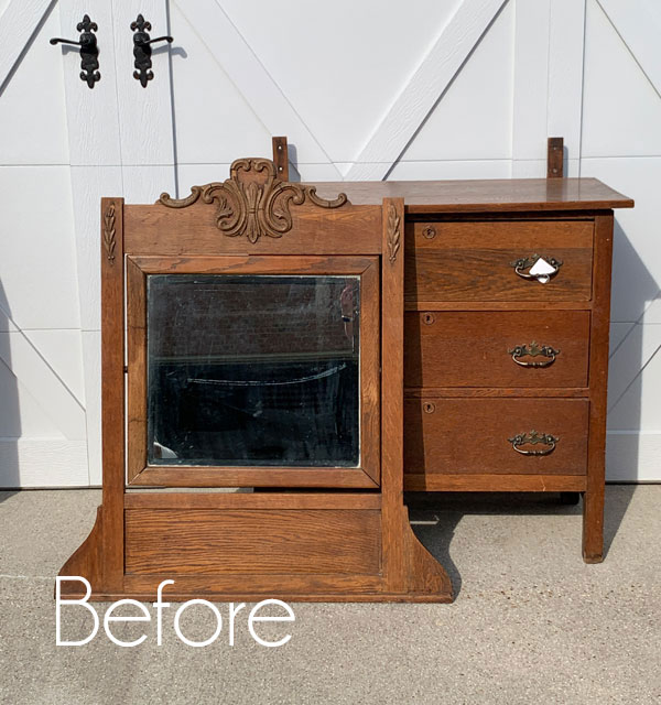 Coastal Dresser Makeover by Confessions of a Serial DIYer before makeover photo