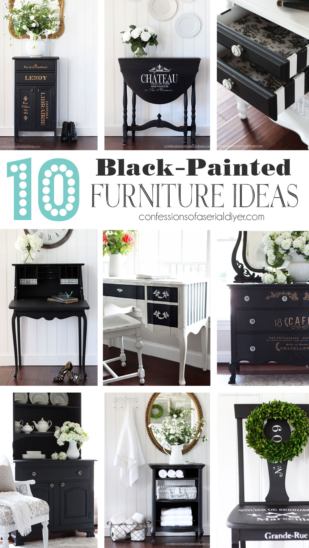 10 Black Painted Furniture Ideas  Confessions of a Serial Do-it-Yourselfer