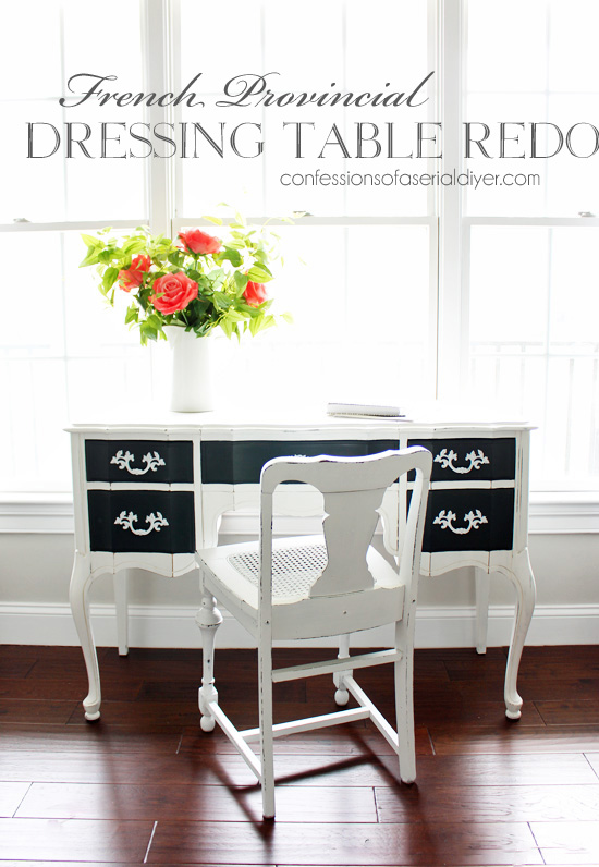 Black and white painted dressing table