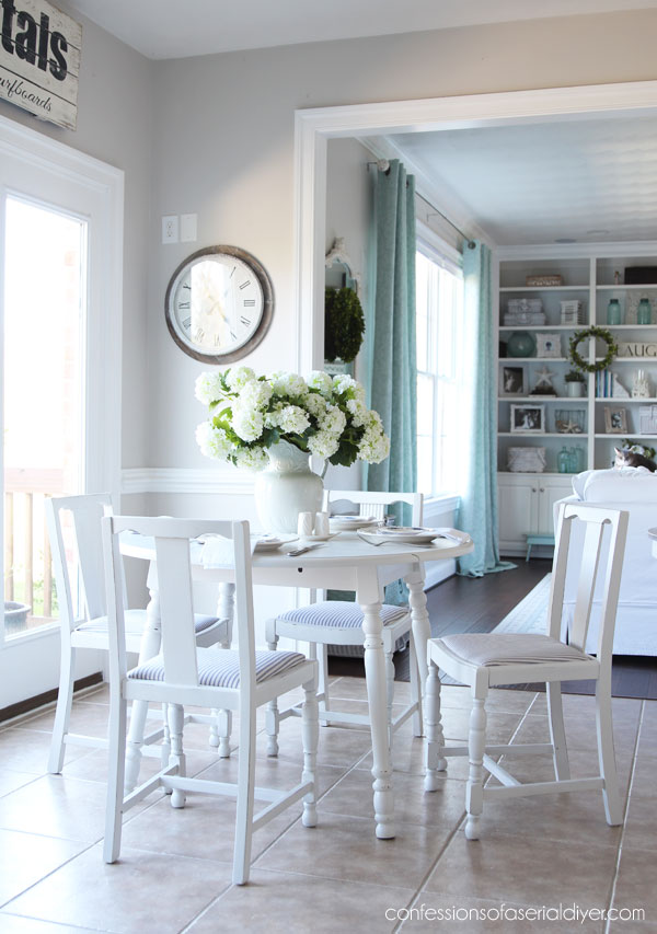 White painted kitchen table