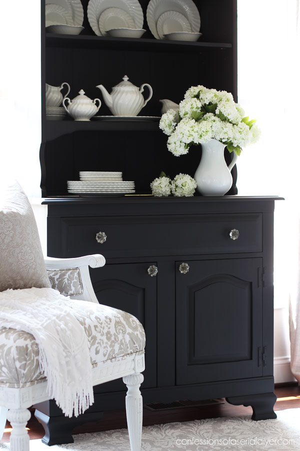 Black painted hutch